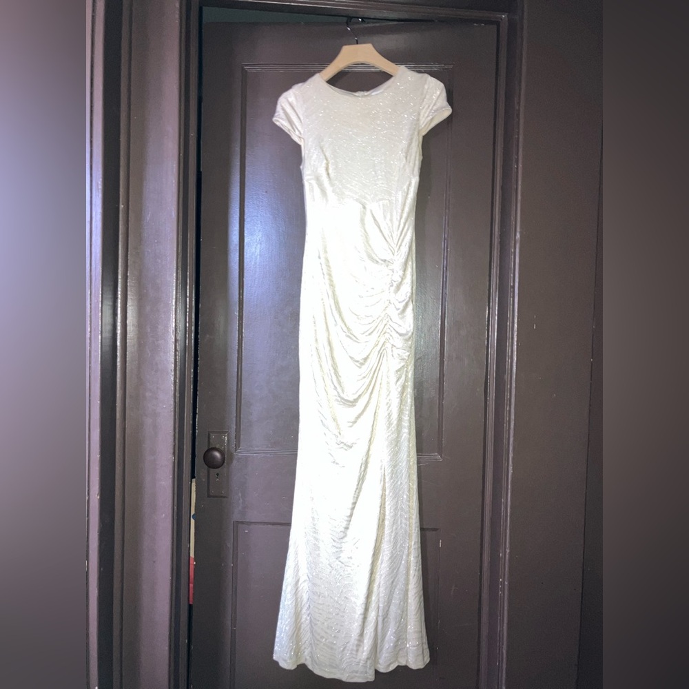 Calvin Klein Stretch Cap Sleeve Full-Length Formal Gown Dress Prom
